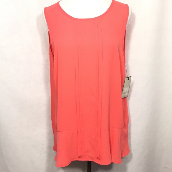 Dana Buchman Tops - Dana Buchman Large Blouse Pink Sleeveless Peplum.